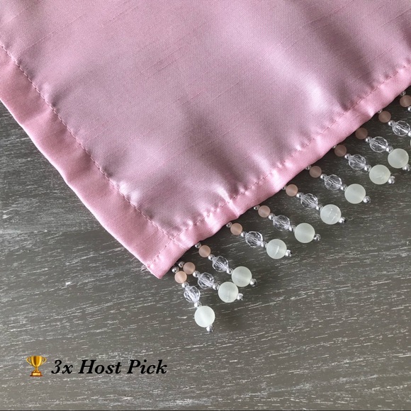 Other - Pink Beaded Curtain Valance